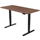 FORTIA Standing Desk, 150x70cm, 62-128cm Height, 2 Motors, 120KG Load, Walnut/Black Frame