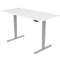 FORTIA Standing Desk, 160x75cm, 62-128cm Height, 2 Motors, 120KG Load, Matte White/Silver Frame