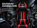 OVERDRIVE Diablo Reclining Gaming Chair Black & Red Office Computer Seat Neck Lumbar Horns