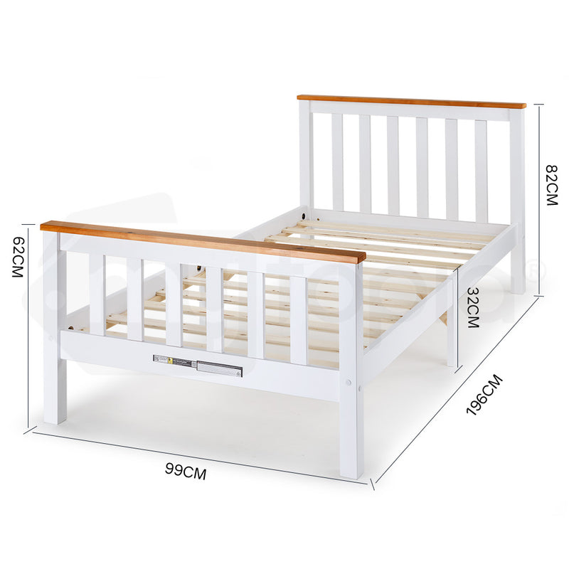 Kingston Slumber Wooden Bed Frame Single Mattress Medium Firm Bedroom Furniture Kids Adults