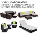 LONDON RATTAN 5pc Sofa Outdoor Furniture Brown Wicker Lounge Set Setting Pool