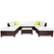 LONDON RATTAN 9pc Outdoor Furniture Setting Wicker Lounge Brown Patio Sofa Set