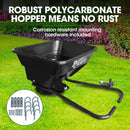 PLANTCRAFT Spreader 12V 36kg 30L Lawn Seed Fertiliser, for ATV, Ride on Mower, with Rain Cover