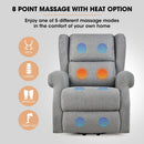 FORTIA Electric Recliner Lift Heat Chair for Elderly, Massage, Heat Therapy, Aged Care, Grey