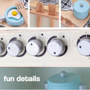 ROVO KIDS Retro Wooden Kitchen Toy Pretend Play Set Children Wood Oven Toddlers