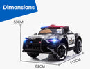 ROVO KIDS Ride-On Car Mustang Children Police Patrol Electric Toy w/ Remote Control Black/White