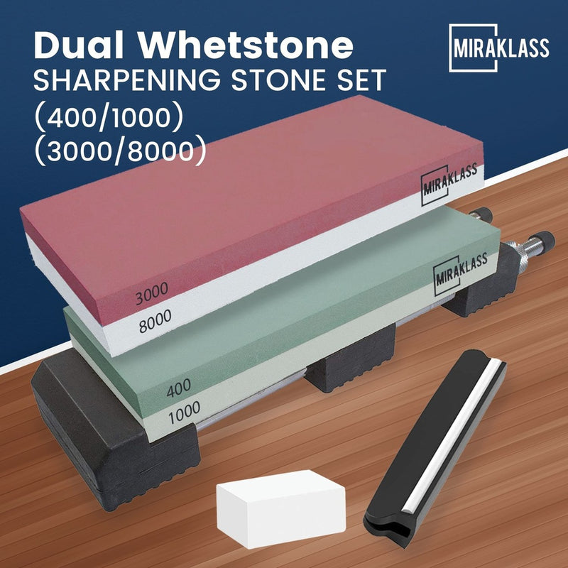 Miraklass Sharpening Stone Set (400/1000+3000/8000 Grit) MK-WS-100-RL