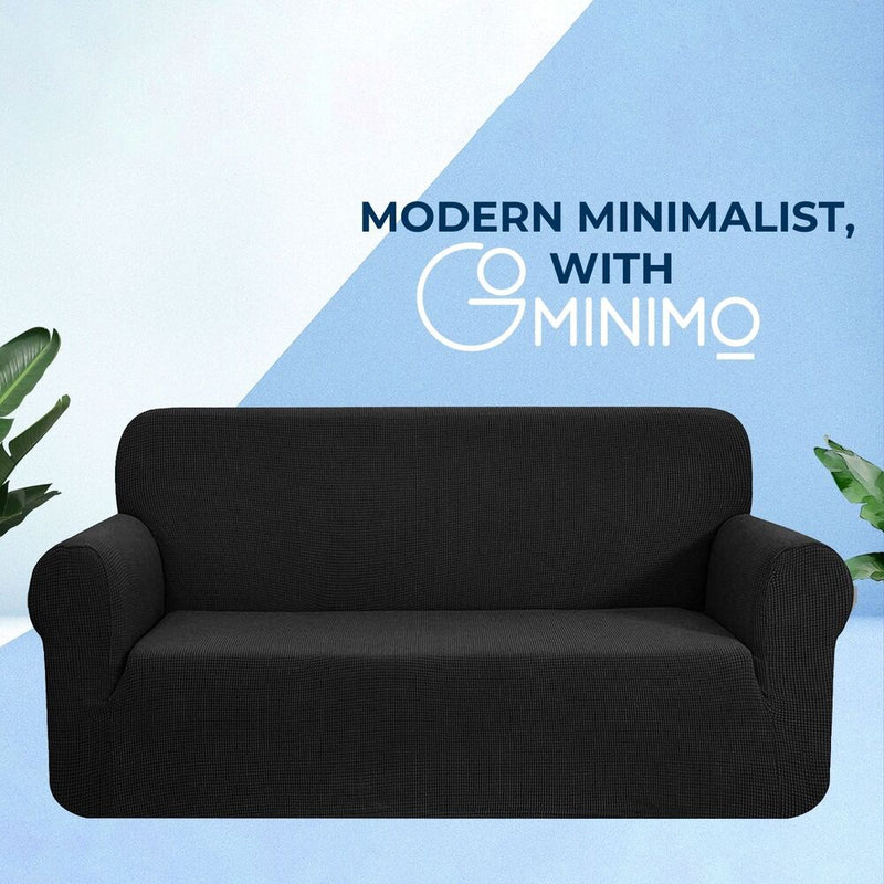 GOMINIMO Velvet Sofa Cover 3 Seater (Grey) HM-SF-106-RD