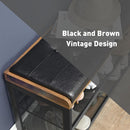 VASAGLE Shoe Bench Padded Bench with Mesh Shelf Shoe Rack Brown Black LBS75X