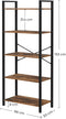 VASAGLE 5-Tier Storage Rack Bookshelf with Steel Frame Rustic Brown and Black LLS061B01