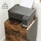 VASAGLE File Cabinet with 2 Drawers Rolling Office Filing Cabinet with Wheels Rustic Brown and Black OFC040B01