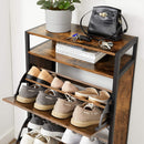 VASAGLE Shoe Cabinet 3 Tier with Shelf Rustic Brown and Black LBS101B01