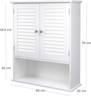 VASAGLE Wall Cabinet with 2 Doors and Cupboard White BBC27WT