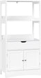 VASAGLE Floor Cabinet with Drawer 2 Open Shelves and Double Doors White BBC64WT