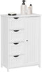 VASAGLE Floor Cabinet with 4 Drawers and Adjustable Shelf White LHC41W