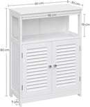 VASAGLE Floor Cabinet with Shelf and 2 Doors White BBC40WT