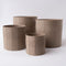 Tree Stripes Leather Look Cylinder Pot - Beige (Small)