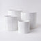 Tree Stripes Leather Look Cylinder Pot - White (Small)