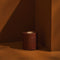 Tree Stripes Leather Look Cylinder Tea Light Holder - Cognac (Large)