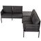 Eden 4-Seater Outdoor Lounge Set with Coffee Table in Black &#8211; Stylish Textile and Rope Design