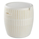 White Outdoor Bar Stool with Storage