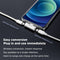 KIVEE AD11 iPhone 8-pin to iPhone 8-pin Audio + Charging + Phone Call Adapter Black