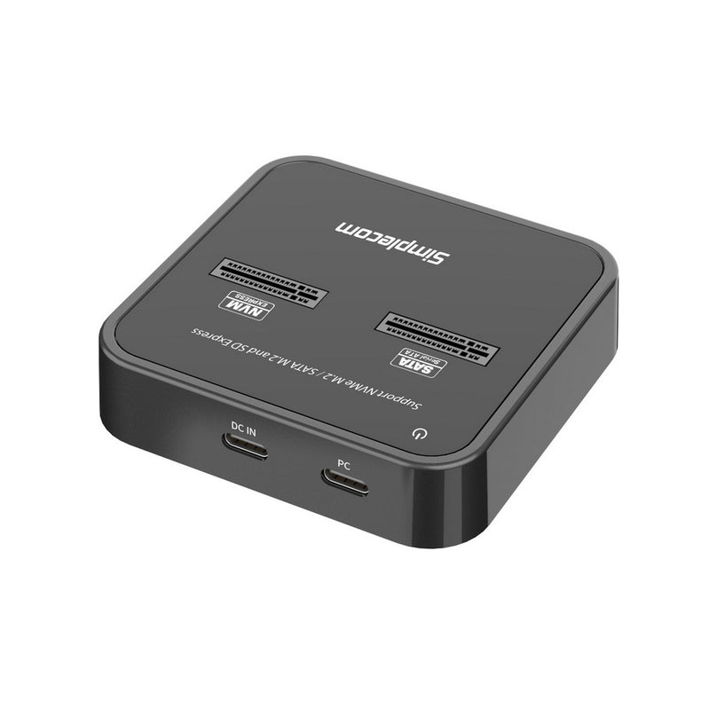 Simplecom SD530 USB 3.2 Gen2 to NVMe + SATA M.2 SSD Dual Bay Docking Station with SD Express Card Reader
