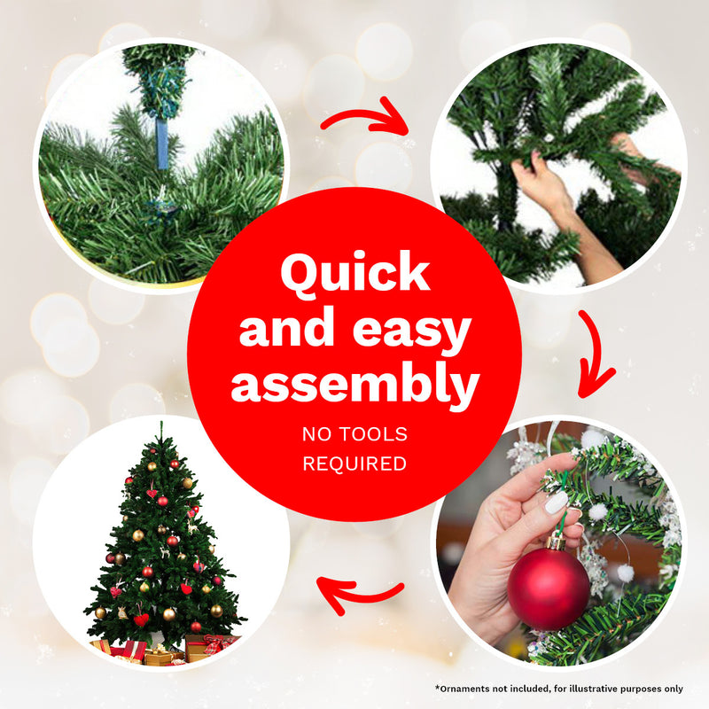 Christmas By Sas 1.8m Pine Christmas Tree 550 Tips Full Figured Easy Assembly