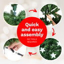 Christmas By Sas 1.8m Fibre Optic/LED Christmas Tree 210 Tips Multicolour Star & Ornaments