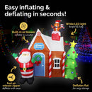 Christmas By Sas 2.2m Gingerbread House & Santa Self Inflating LED Lights