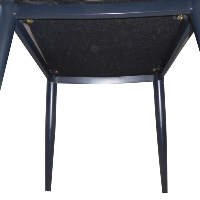 6X Blue Dining Chairs Premium Leatherette Gorgeous Colour Stylish Tripod Legs Carbon Steel