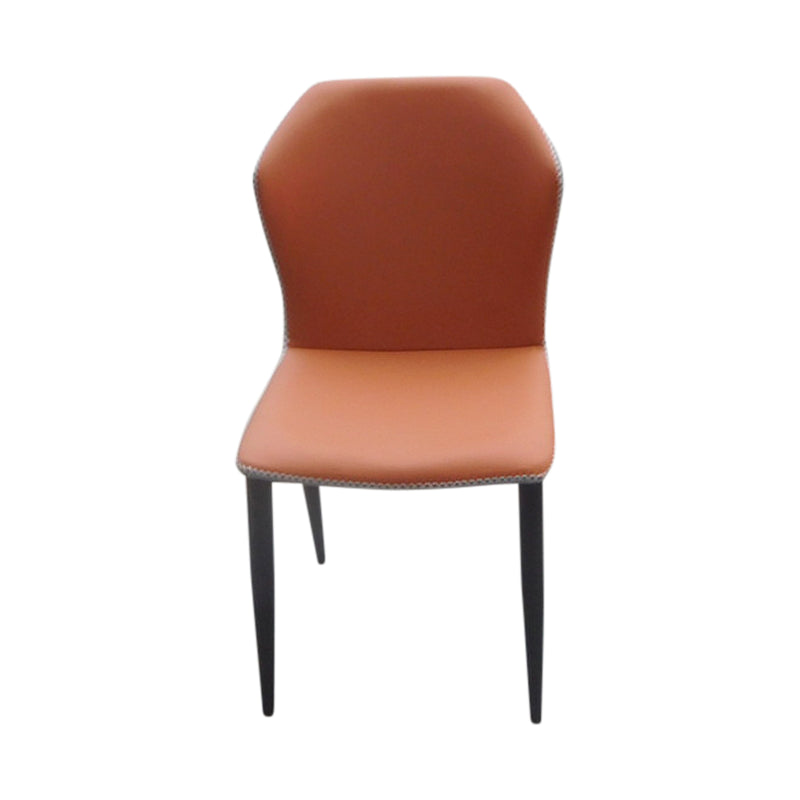 6X Orange Dining Chairs Premium Leatherette Gorgeous Colour Stylish Tripod Legs Carbon Steel