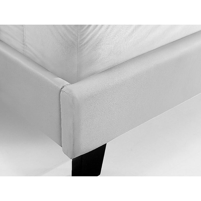 King PU Leather Bed Frame White