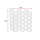 Tiles 3D Peel and Stick Wall Tile Hexagon White (30cm x 30cm x 10 sheets)