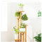5 Tiers Vertical Bamboo Plant Stand Staged Flower Shelf Rack Outdoor Garden