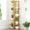 6 Tiers Vertical Bamboo Plant Stand Staged Flower Shelf Rack Outdoor Garden