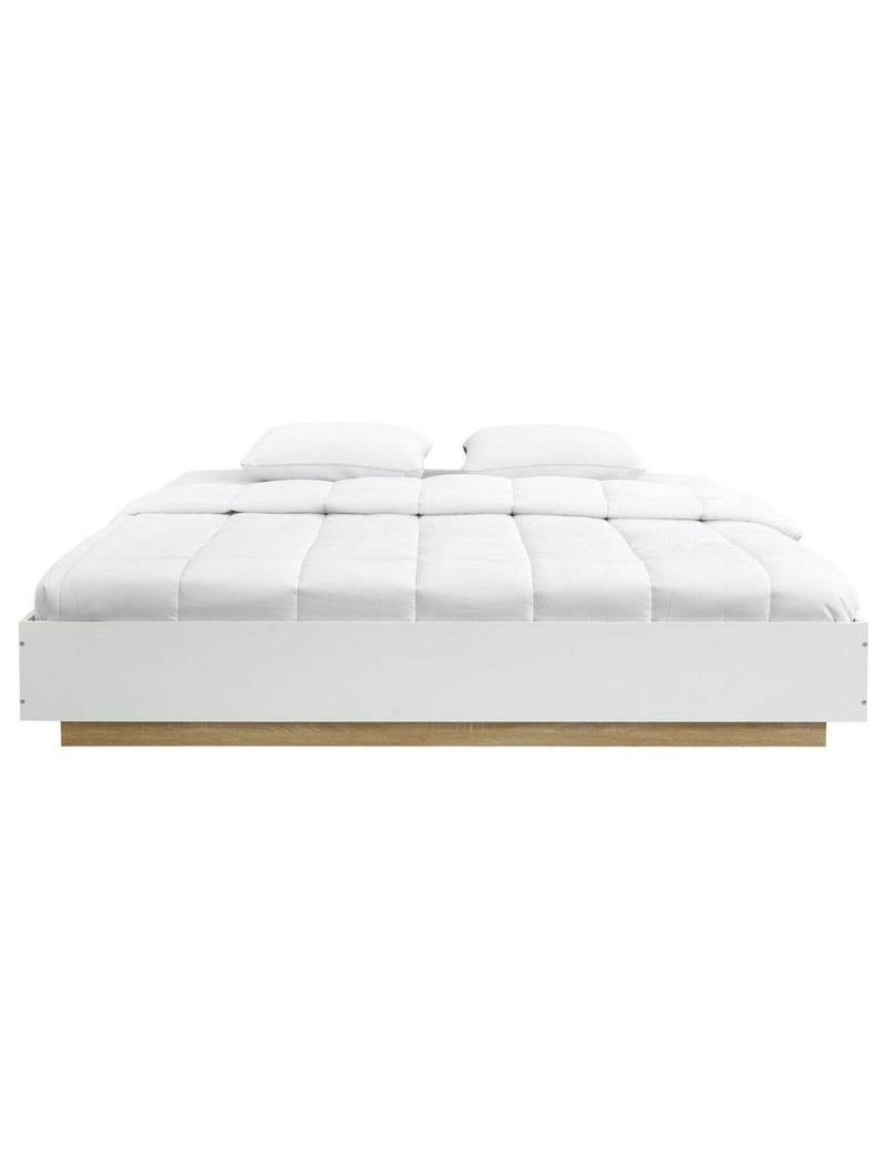 Aiden Industrial Contemporary White Oak Bed Base - Double