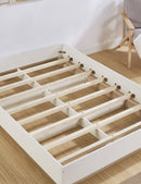 Aiden Industrial Contemporary White Oak Bed Base Bedframe - King