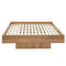 Walnut Oak Wood Floating Bed Base Double