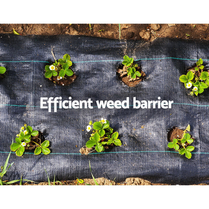Instahut 1.83m x 50m Weedmat Weed Control Mat Woven Fabric Gardening Plant PE