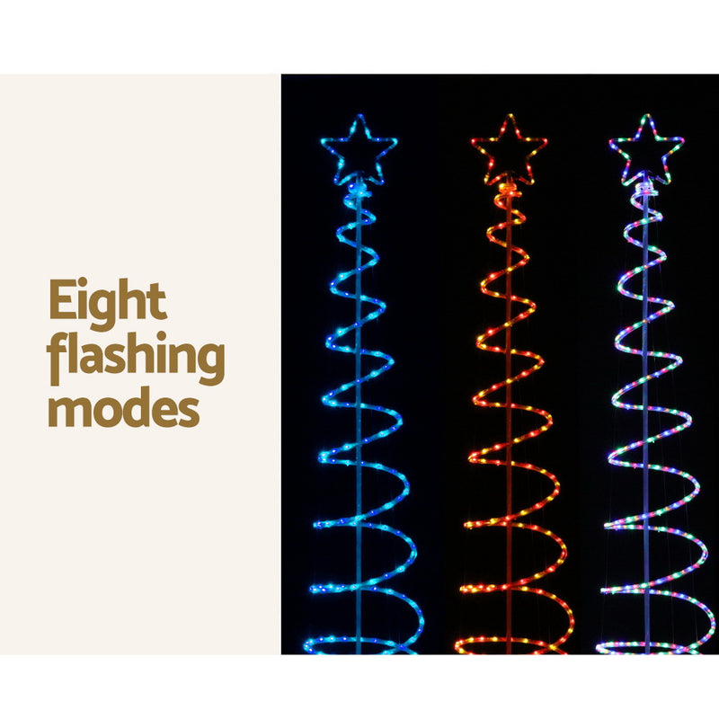 Jingle Jollys 2.4M LED Christmas Tree Motif Lights Outdoor Colourful 8 Modes