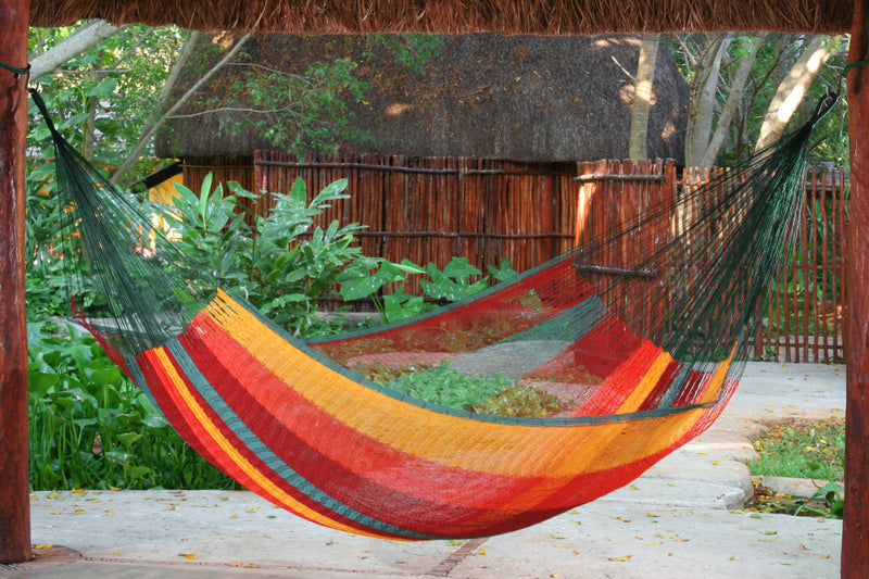 Queen  Size Mayan Legacy Cotton Mexican Hammock in Imperial Colour