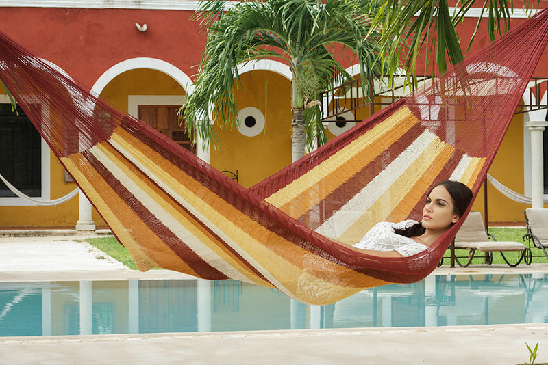 King Size Mayan Legacy Cotton Mexican Hammock in Jupiter Colour