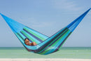 Queen Size Mayan Legacy Cotton Mexican Hammock in Oceanica Colour