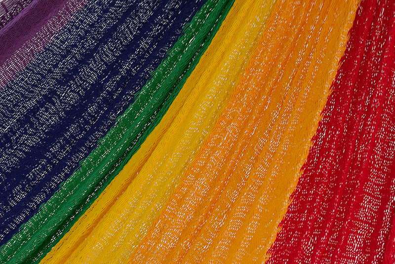 Jumbo Mayan Legacy Cotton Mexican Hammock in Rainbow colour
