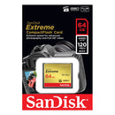SanDisk 64GB Extreme CompactFlash Card with (write) 85MB/s and (Read)120MB/s - SDCFXSB-64G
