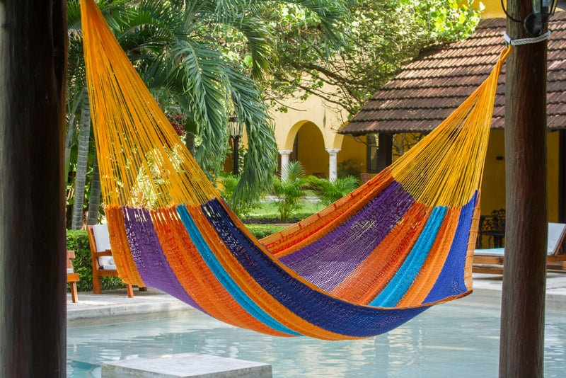 Queen  Size Outoor Cotton Mayan Legacy Mexican Hammock in Alegra