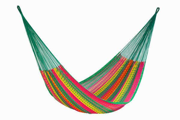 Jumbo Size Outoor Cotton Mayan Legacy Mexican Hammock in  Radiante