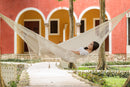 Queen Size Mayan Legacy Deluxe Outdoor Cotton Mexican Hammock  in Cream Colour